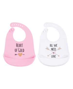 Hudson Baby Water-resistant wipe clean silicone bibs 2-Pack
