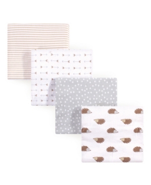 Hudson Baby Flannel Receiving Blanket 4-Pack