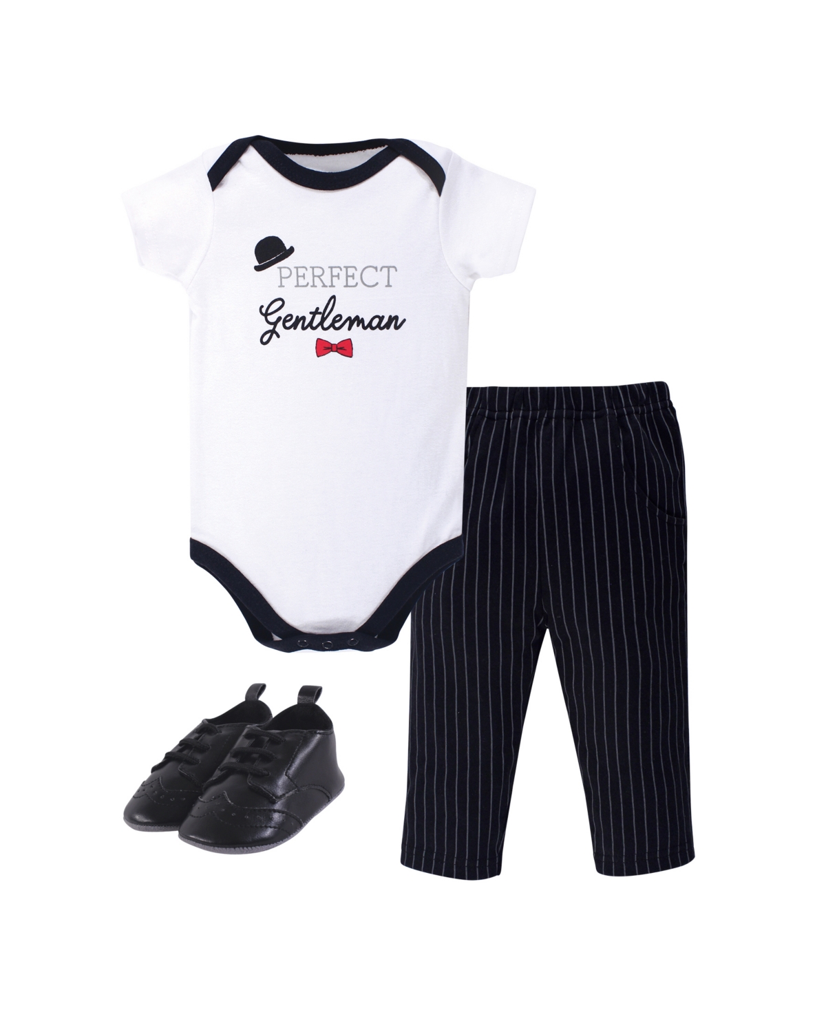 Little Treasure Baby Boys Cotton 3-Piece Layette Set with Footwear