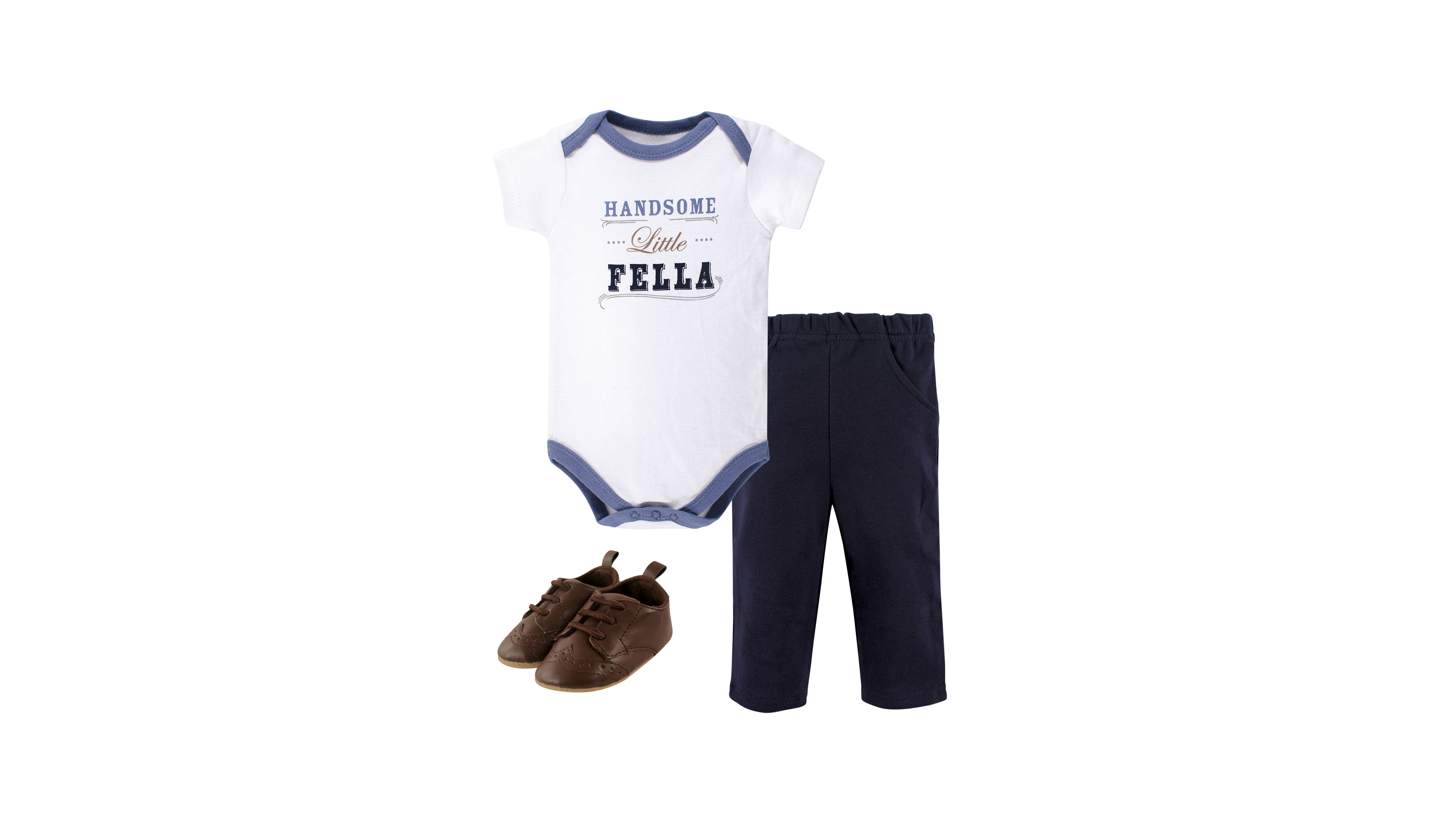 Little Treasure Baby Boys Cotton 3-Piece Layette Set with Footwear