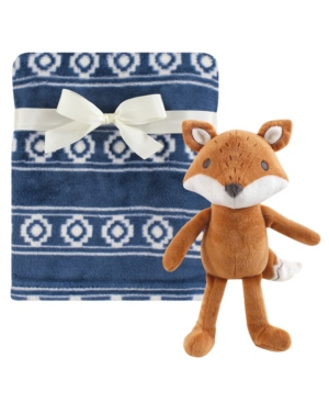 Hudson Baby Baby Girls and Baby Boys Plush Blanket with Plush Toy Set