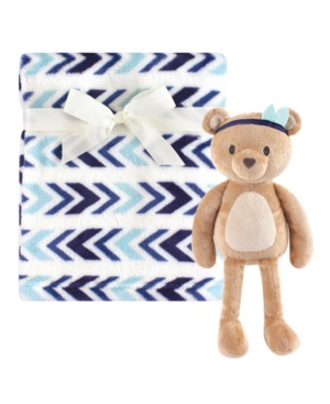 Hudson Baby Baby Girls and Baby Boys Plush Blanket with Plush Toy Set