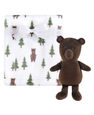 Hudson Baby Baby Girls and Baby Boys Plush Blanket with Plush Toy Set