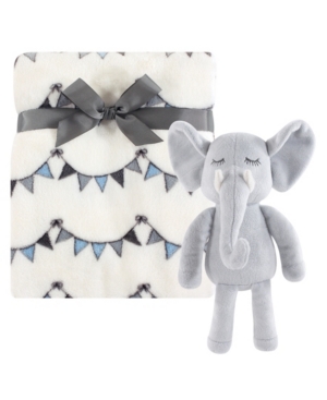 Hudson Baby Baby Girls and Baby Boys Plush Blanket with Plush Toy Set