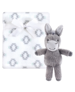 Hudson Baby Baby Girls and Baby Boys Plush Blanket with Plush Toy Set