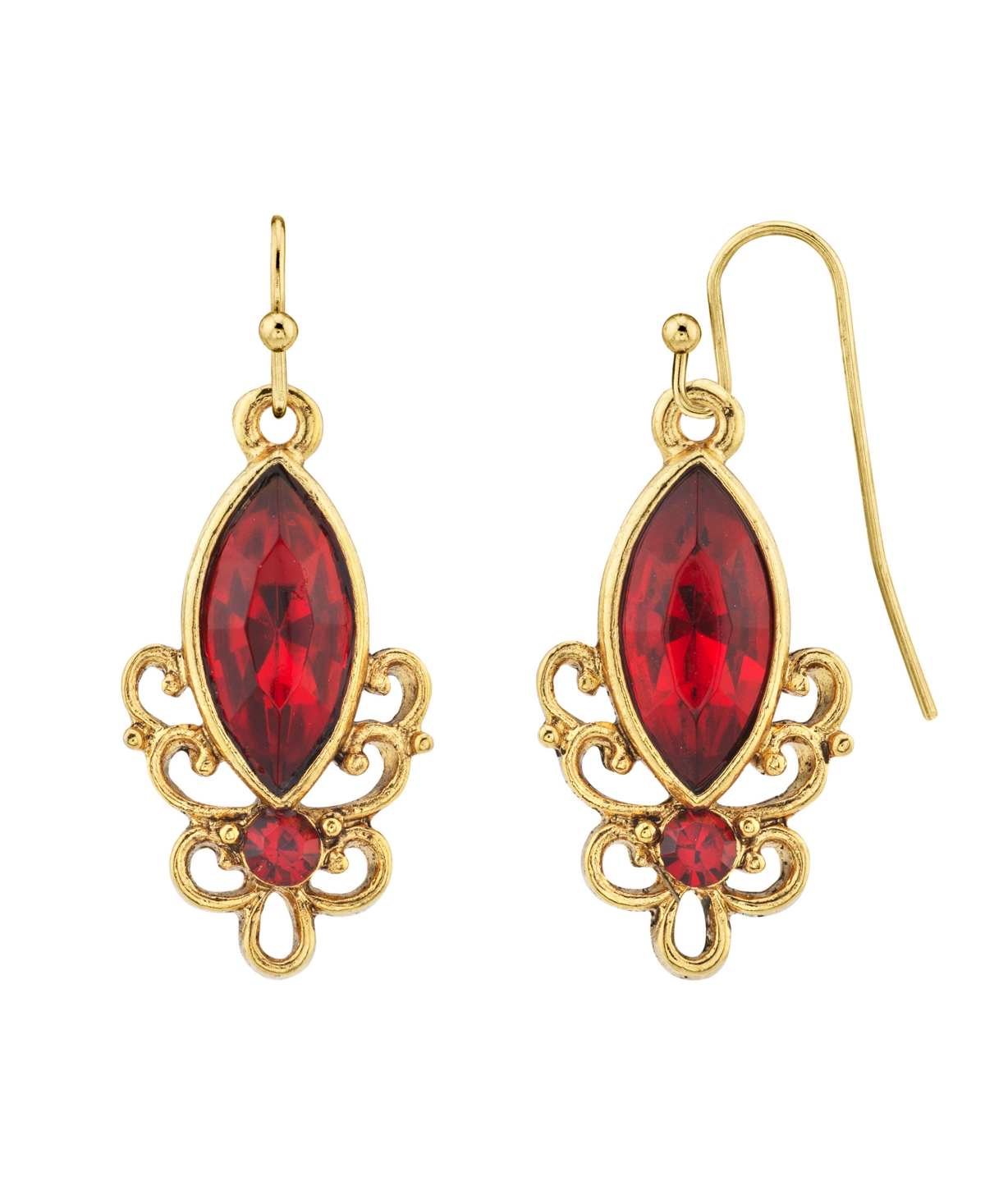 2028 Gold-tone Drop Earring In Red