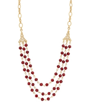 image of 2028 14K Gold Dipped Beaded Necklace