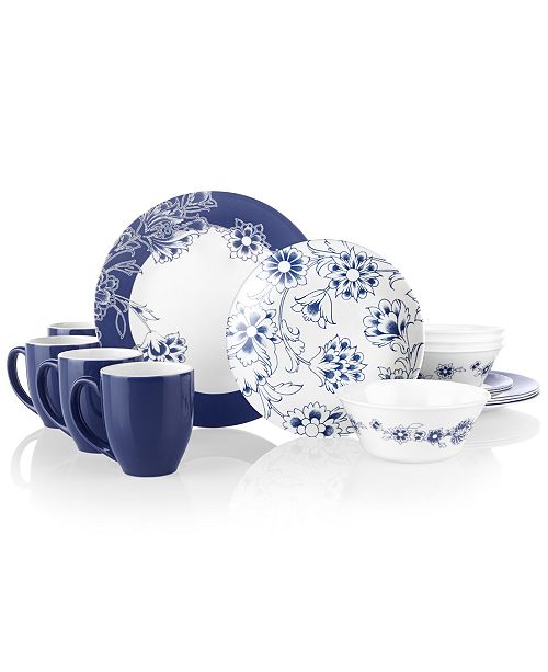 Corelle Boutique Indigo Blooms 16 pc Dinnerware Set & Reviews
