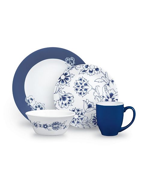 Corelle Boutique Indigo Blooms 16 pc Dinnerware Set & Reviews