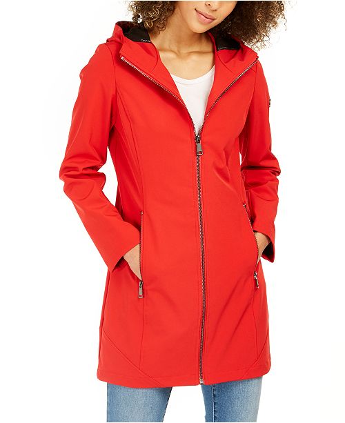 Calvin Klein Hooded Water-Resistant Raincoat & Reviews - Coats - Women ...