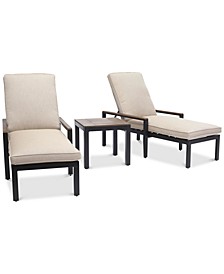 Stockholm Outdoor 3-Pc. Chaise Set (2 Chaise Lounge & End Table) with outdoor Cushions, Created for Macy's
