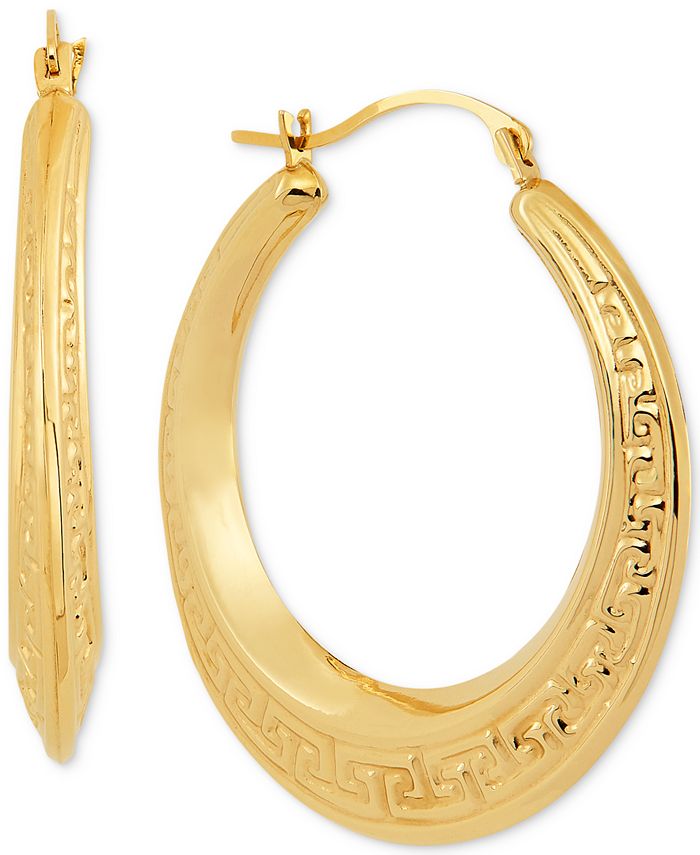 Macy's - Greek Key Small Hoop Earrings in 10k Gold