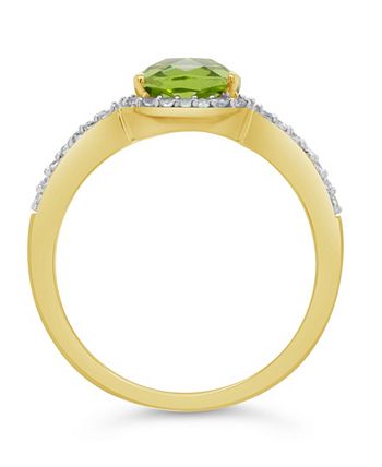 Macy's - Peridot (1-7/8 ct. t.w.) and Created White Sapphire (1/4 ct. t.w.) Ring in 10k Yellow Gold