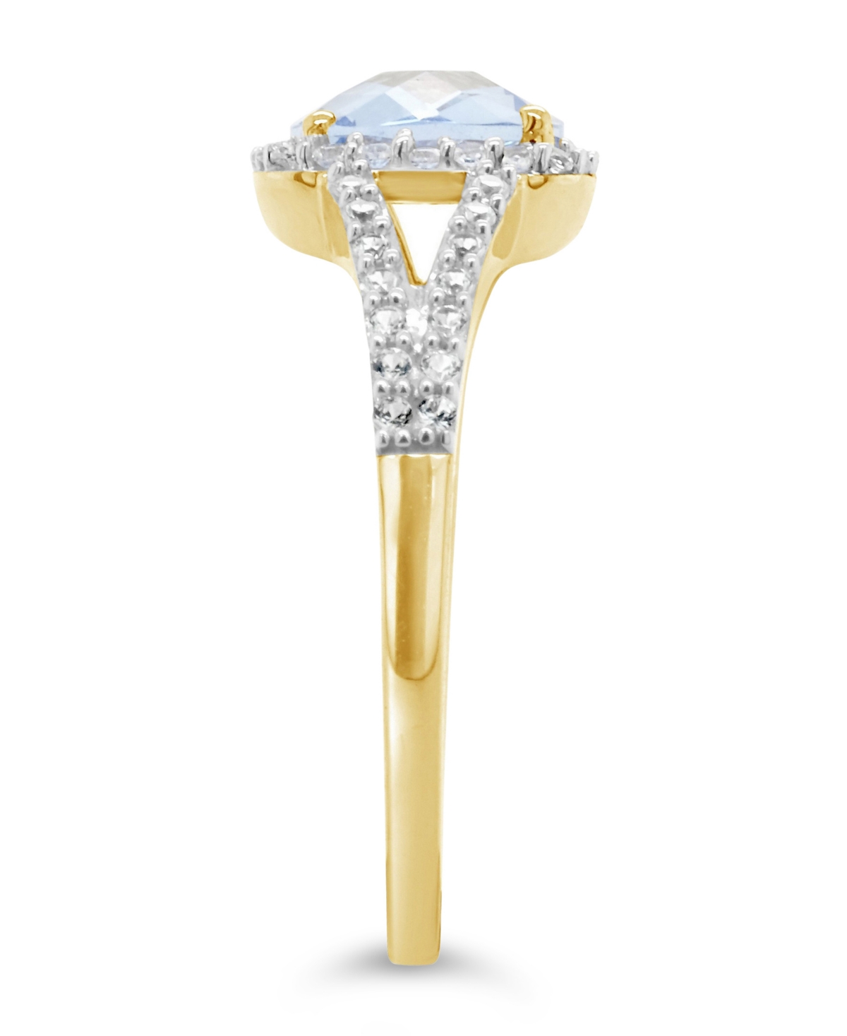 Lab Grown Opal (3/4 ct. t.w.) and Lab Grown White Sapphire (1/4 ct. t.w.) Ring in 10k Yellow Gold