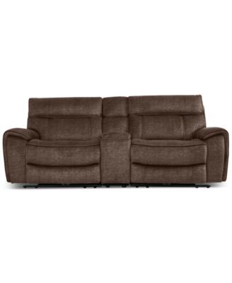 Furniture - Hutchenson 3-Pc. Fabric Sectional with 2 Power Recliners, Power Headrests and Console