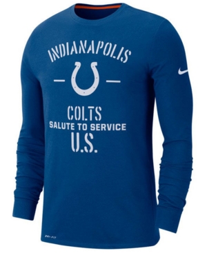 Nike Men's Indianapolis Colts Salute To Service Dri-fit Cotton Long Sleeve T-Shirt