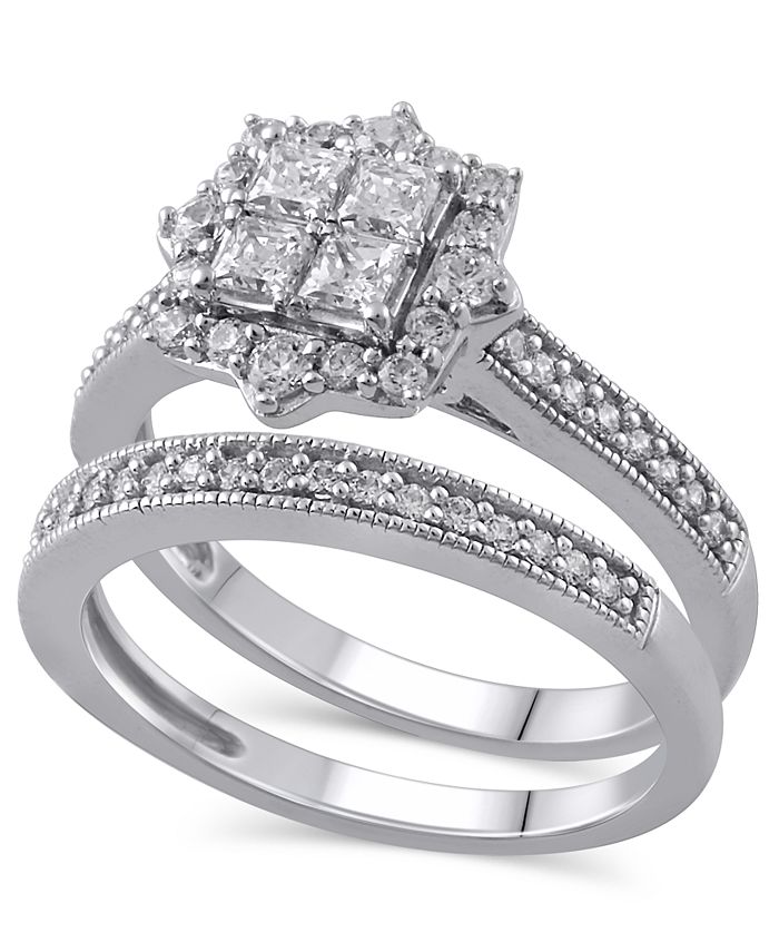Macy's - Certified Diamond (5/8 ct. t.w.) Bridal Set in 14K White Gold