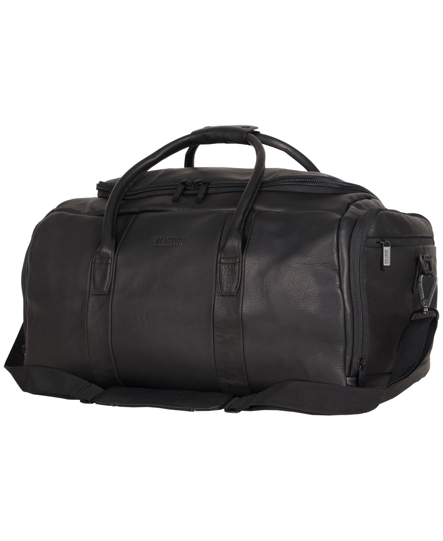 Сумка Kenneth Cole Reaction Colombian Leather 20" Single Compartment Top Load Travel Duffel, цвет: Чёрный — фото 4