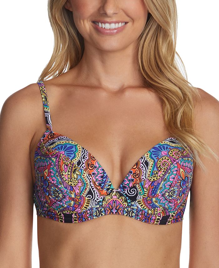 Raisins Juniors' Baja Surf Printed Moonshadow Underwire Bikini Top Macy's