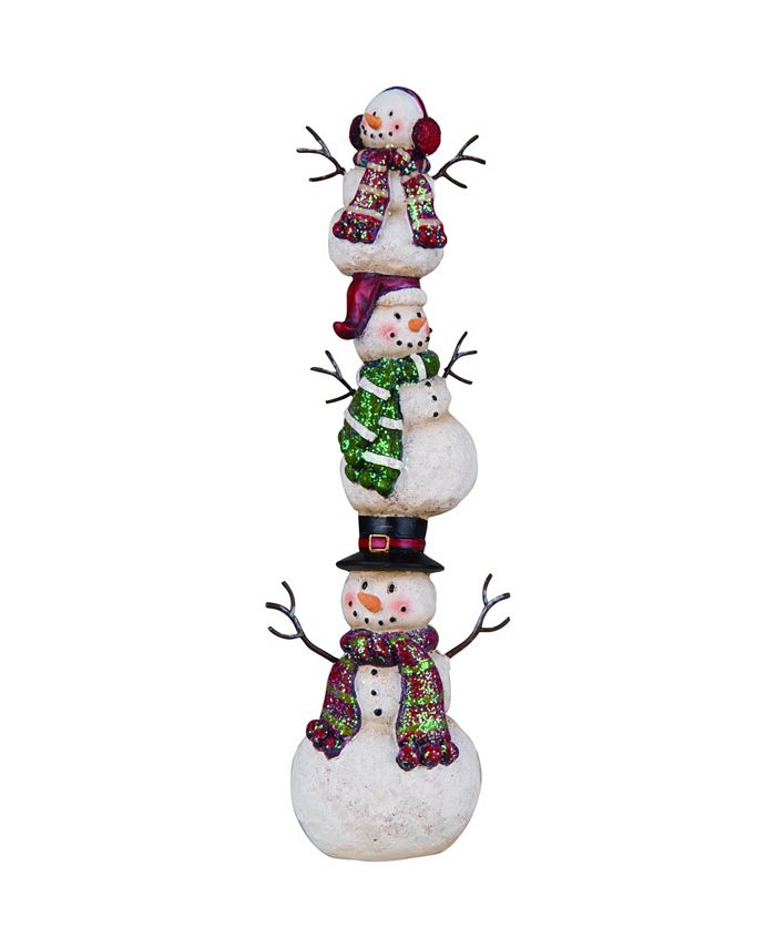 Trans Pac Resin Stacked Snowman Figurine - Macy's