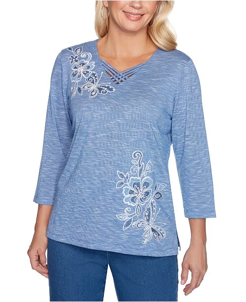 Alfred Dunner Pearls Of Wisdom Placed Embroidery Top Reviews