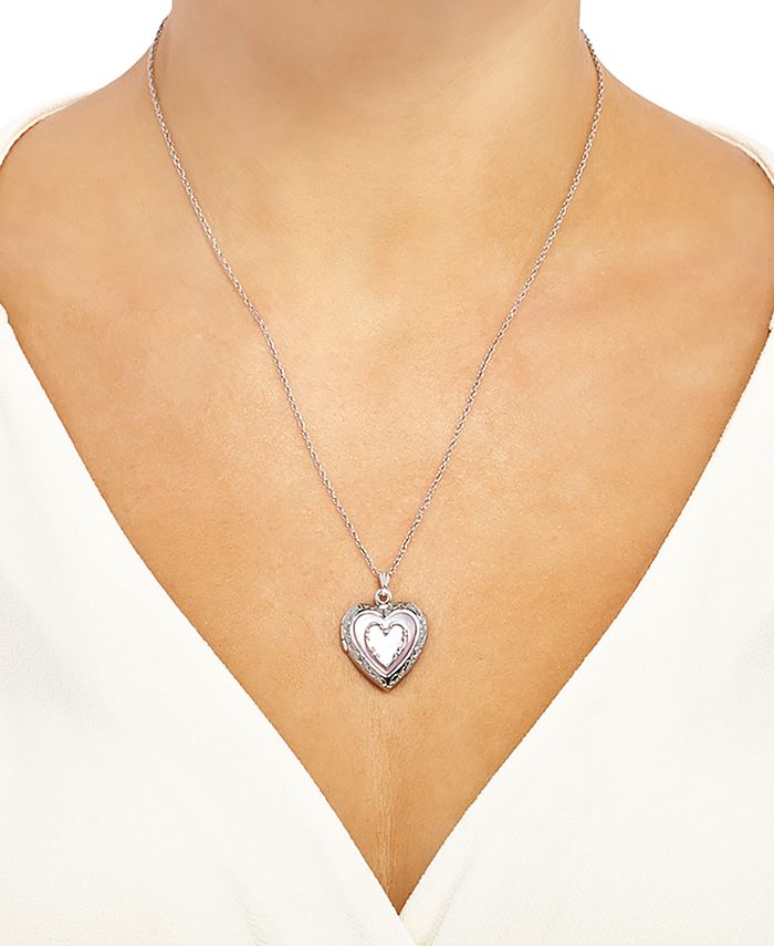 Macy's heart locket necklace clearance