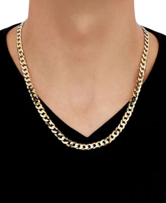 Curb Link 22 Chain Necklace (7mm) in 18k Gold-Plated Sterling Silver