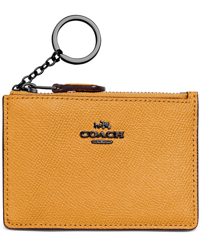 COACH Crossgrain Leather Key Ring Card Case - Macy's