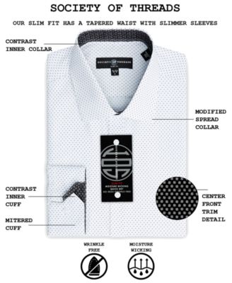 Men's Slim-Fit Non-Iron Performance Print Dress Shirt