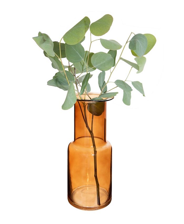 Bloomingville Transparent Amber Glass Vase with Flat Rim Macy's
