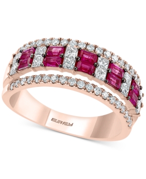 image of Effy Certified Ruby (5/8 ct. t.w.) & Diamond (3/4 ct. t.w.) Band in 14k Rose Gold