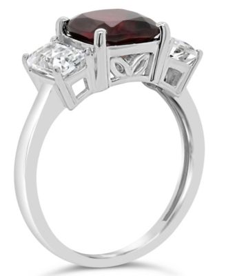 Garnet (2-3/4 ct. t.w.) and White Topaz (1-3/8 ct. t.w) Ring in Sterling Silver