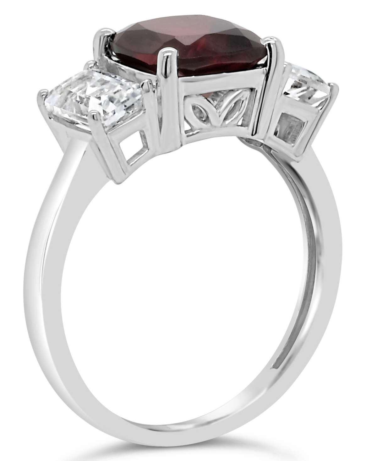 (2-3/4 ct. t.w.) and White Topaz (1-3/8 ct. t.w) Ring in Sterling Silver - Garnet