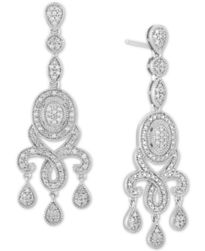 image of Diamond Chandelier Drop Earrings (1/2 ct. t.w.) in Sterling Silver