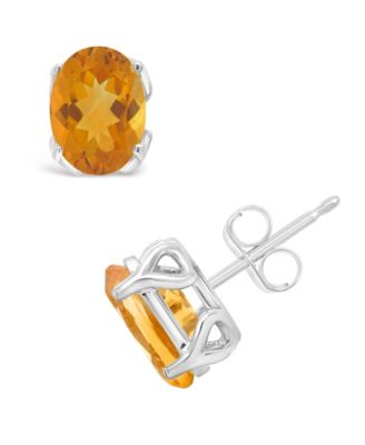 Gemstone Stud Earrings in Sterling Silver