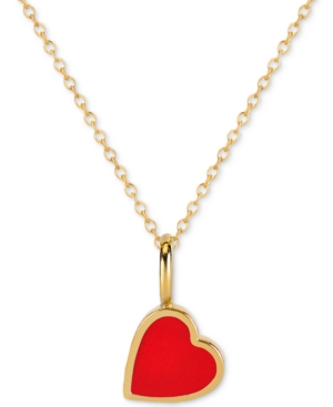 Shop Sarah Chloe Love Count Enamel Heart 16"-18" Pendant Necklace In 14k Gold Over Sterling Silver In Yellow Gold