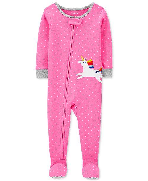 Carter S Toddler Girls Cotton 1 Pc Unicorn Footie Pajama