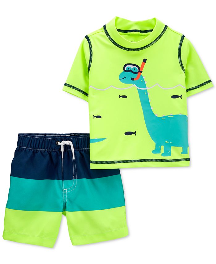 Carter's Baby Boys 2-Pc. Dinosaur Rash Guard Set & Reviews - Swimwear ...