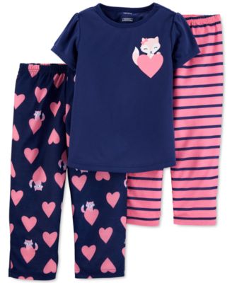 Carter's - Toddler Girls 3-Pc. Fox Pajamas Set