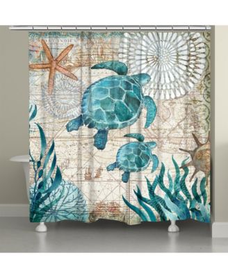 Bay Turtles Shower Curtain, 71" x 72"