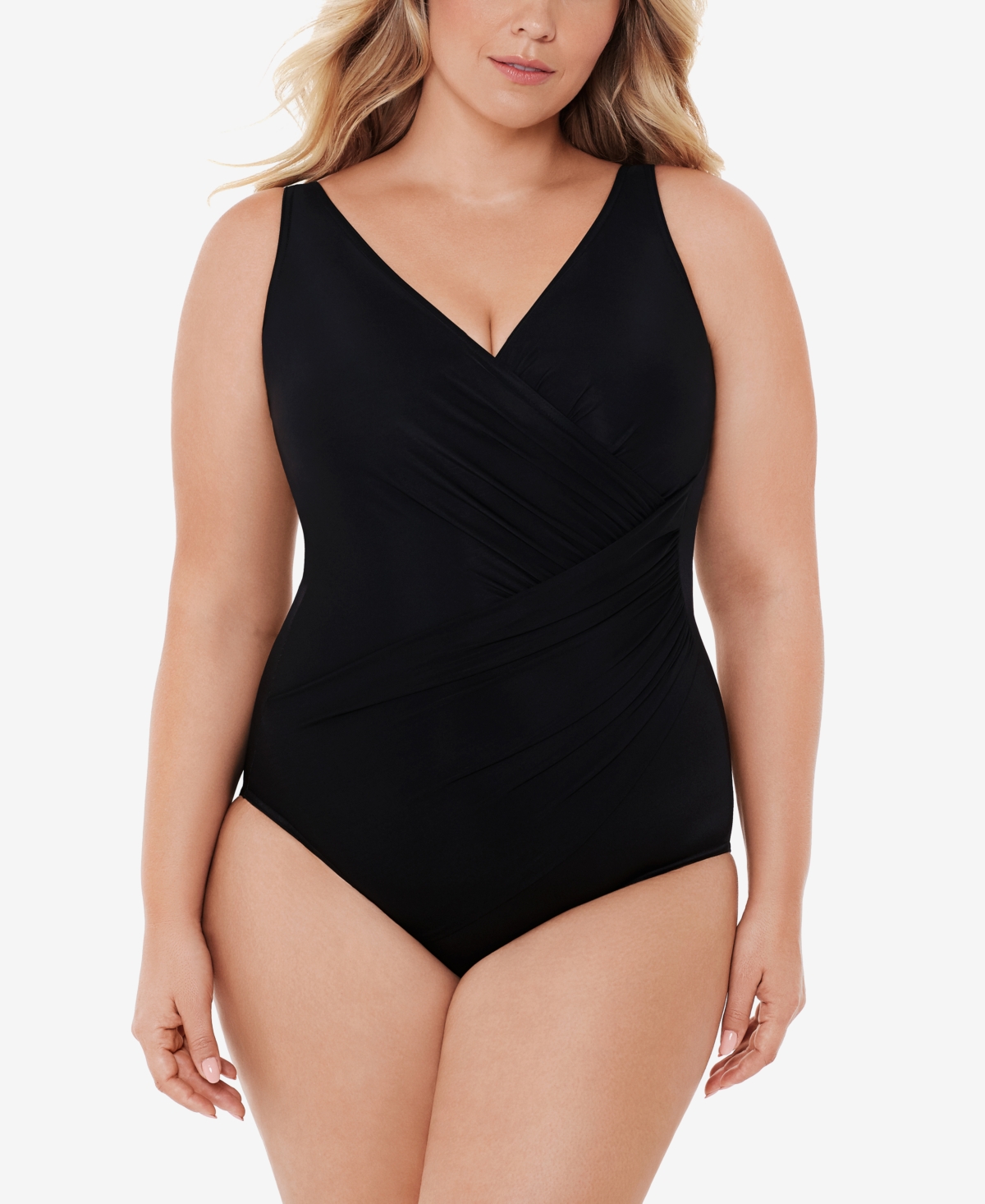 Plus Size Oceanus One-Piece Swimsuit - Black