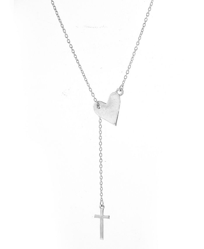 ADORNIA Heart Cross Lariat Necklace - Macy's