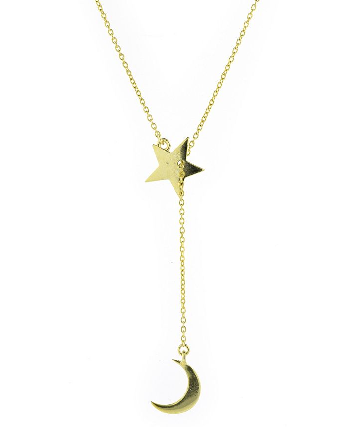 ADORNIA - Moon Star Lariat Necklace