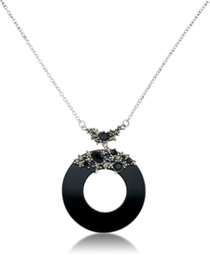 image of Marcasite and Onyx Disc and Faceted Onyx 18