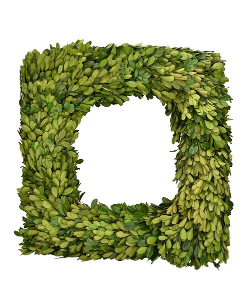 Mills Floral 16 Square Preserved Boxwood Wreath Reviews All