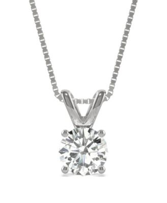 Charles & Colvard - Moissanite Solitaire Pendant 1 ct. t.w. Diamond Equivalent in 14k White or Yellow Gold