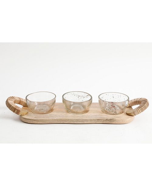 Cravings By Chrissy Teigen Set Of 3 Glass Bowls With Coordinated Serving Board Created For Macy S Reviews Serveware Dining Macy S