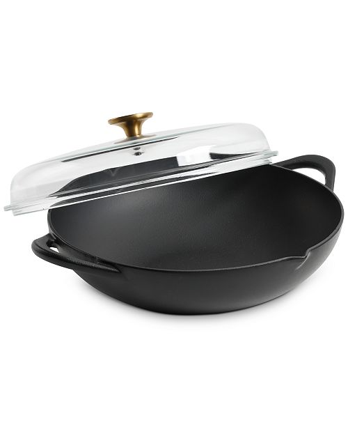 Cravings By Chrissy Teigen Pre Seasoned Cast Iron 12 25 Everyday Pan With Glass Lid Reviews Cookware Kitchen Macy S