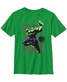 Marvel Big Boy's Hulk Avengers Assembler Jump Punch Short Sleeve T-Shirt