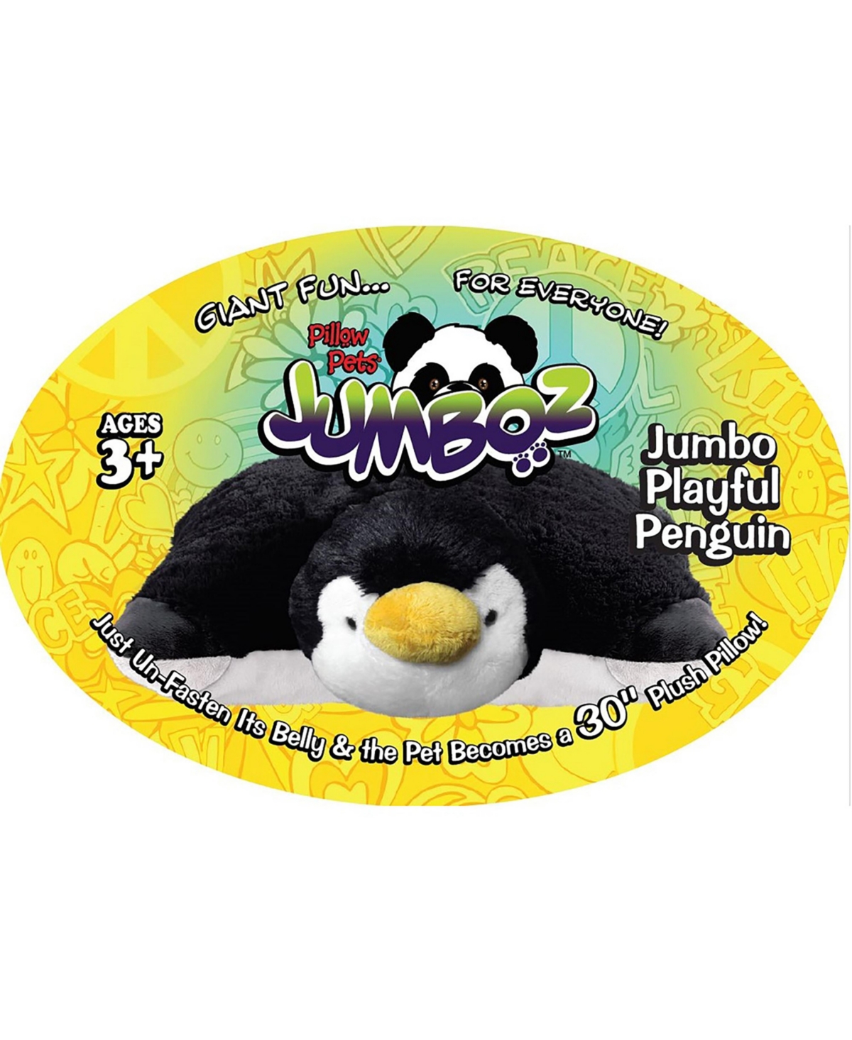 Pillow Pets Signature Playful Penguin Jumboz Stuffed Animal Plush Toy In Multi